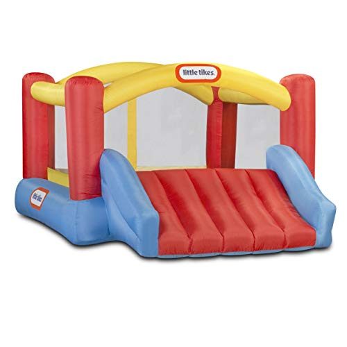 Little Tikes Jump 'n Slide Bouncer - Inflatable Jumper Bounce House Plus Heavy Duty Blower With GFCI, Stakes, Repair Patches,...