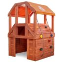 Little Tikes Real Wood Adventures Climb House Wooden Playhouse with Climbing Wall and Upper Deck, Fits Up to 5 Kids,...