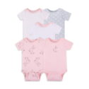 Little Star Organic Baby Girl 5Pk Short Sleeve Bodysuits, Size Newborn-24M