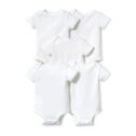Little Star Super Combed Natural Cotton Baby Unisex Short Sleeve Bodysuits, 5Pk