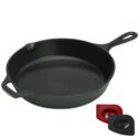 Lodge Logic 12 Inch Cast Iron Skillet with 2 Polycarbonate Pan Scrapers