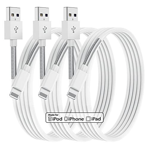 Long Apple iPhone Charger 10 ft, Apple MFI Certified 3Pack Lightning Cable 10 Foot, Extra Long Apple Fast Charing Cord...