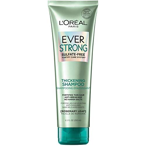 L'Oreal Paris EverStrong Thickening Sulfate Free Shampoo, Thickens + Strengthens, For Thin, Fragile Hair, with Rosemary Leaf, 8.5 Ounces (Packaging...