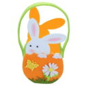 LSLJS Easter Bunny Baskets, Easter Decoration Non-Woven Rabbit Design Easter Eggs Basket with Handle Easter Egg Hunt Candy Treat Tote...