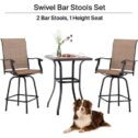 Lucien Outdoor bar High Bistro set, 3-piece patio set, patio table and bar chairs