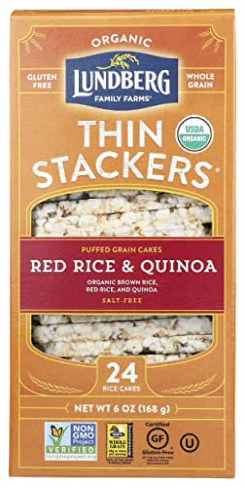 Lundberg Family Farms Organic Thin Stackers Grain Cakes, Red Rice and Quinoa, 5.9 oz