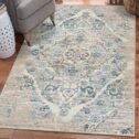 Luxe Weavers Victoria 4620 Distressed Floral Area Rug Carpet, Cream / Size 7'10x10'6