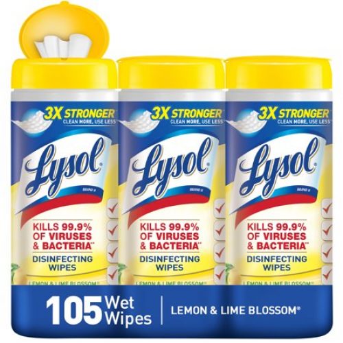 Lysol Disinfecting Wipes, Lemon & Lime Blossom, 105ct (3X35ct)