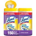Lysol Dual Action Disinfecting Wipes, Citrus 150ct (2X80ct)