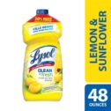 Lysol Multi-Surface Cleaner, Sanitizing and Disinfecting Pour, to Clean and Deodorize, Sparkling Lemon & Sunflower Essence, 48oz