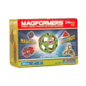 Magformers Neon Color Magnetic Construction Set 34-Piece (Green/Purple)