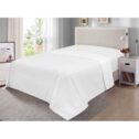 Mainstays 300 Thread Count Easy Care Percale Flat Bed Sheet, Queen, Arctic White, 1 Piece