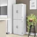 Mainstays 4-Door 5' Storage Cabinet, Dove Gray