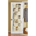 Mainstays 42-Pocket Canvas over-the-Door Hanging Shoes Organizer for 21-pair, Beige White