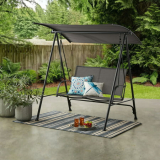 Mainstays Canopy Steel Porch Swing – Black/Gray On Sale At Walmart