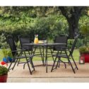 Mainstays Heritage Park Outdoor Patio 5 Piece Dining Set, 4 person seating, Black