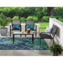 Mainstays Kingston Ridge 4-Piece Outdoor Patio Furniture Sling Conversation Set, Metal