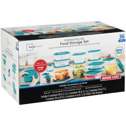 Mainstays Never Lost 36pc Food Storage Container Set