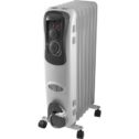 Mainstays Oil-Filled Electric Radiant Space Heater with Adjustable Thermostat, White