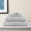 Mainstays Performance Textured 6-Piece Bath Towel Set - Soft Silver