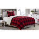 Mainstays Red Buffalo Reversible to Sherpa Comforter Set, Full/Queen