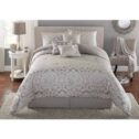 Mainstays Silver Damask Jacquard 7-Piece Comforter Set, Full