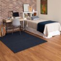 Mainstays Titan Solid Living Room Area Rug, Navy, 5' x 7'