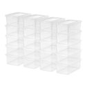 Mainstays 5 Qt. (1.25 gal.) Small Stackable Plastic Closet Storage Box, Clear, Set of 20