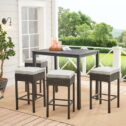 Mainstays Ayden Park 5-Piece Outdoor Patio High Dining Set, Tan