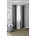 Mainstays Blackout Grommeted Curtain Panel Pair, Set of 2, Dark Gray, 37