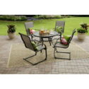 Mainstays Bristol Springs Outdoor Patio Dining Set, 5 Piece Metal with Round Table