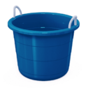 Mainstays Flexible Tub with Rope Handles - Plastic Durable Organizer, Laundry Basket - 17 Gallon (Blue)
