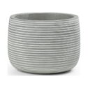 Mainstays Round Gray and White Striped Cement Decorative Pot, 5.7