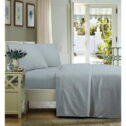 Mainstays Ultra Soft High Quality Microfiber Bed Sheet Set, Queen, Grey Stria, 4 Piece