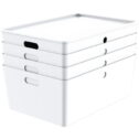 Mainstays XLarge Lidded Storage White Set of 4