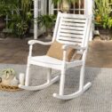 Manor Park Solid Wood Outdoor Patio Wash Rocking Chair, White Wash