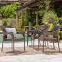 Martin Outdoor Wicker Stacking Dining Chairs, Set of 4, Multibrown
