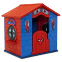 Marvel Spider-Man Plastic Indoor/Outdoor Playhouse with Easy Assembly by Delta Children, Blue/Red