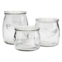 Mason Craft & More Airtight Kitchen Food Storage Clear Glass Pop Up Lid Canister, 3 Piece Glass Graduated Belly Shaped...