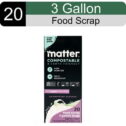 Matter Compostable 3-Gallon Drawstring Food Scrap Bags, 20 Bags