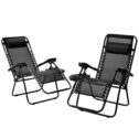 MaxKare Zero Gravity Patio Chair Set of 2 Adjustable Steel Mesh Antigravity Outdoor Lawn Lounge Beach Pool Folding Recliners w/Pillows...