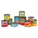 Melissa & Doug Grocery Cans Play Food Kitchen Accessory - 10 Stackable Cans With Removable Lids