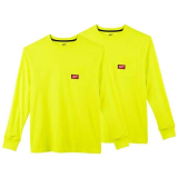 Men’s Large High Visibility Heavy-Duty Cotton/Polyester Long-Sleeve Pocket T-Shirt (2-Pack) on Sale At The Home Depot