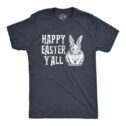 Mens Happy Easter Yall T shirt Funny Bunny Saying Egg Hunt Basket Gift for Him Graphic Tees