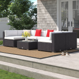Merton Polyethylene (PE) Wicker 6 – Person Seating Group with Cushions on Sale At Wayfair
