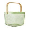 Mesh Easter Basket with Folding Handle Green 9.4