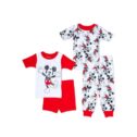 Mickey Mouse Baby Boy T-Shirt, Short, and Pants Pajama Set, 4-Piece, Sizes 9M-24M