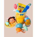 Happy Easter Basket Pre-Filled Surprise 6-inch Egg w/ Mickey Plush Toy Kids Girls Boys Balloon Eggs Peeps Candies & Reusable...
