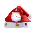 Mightlink Red Christmas Hat Glowing Create Atmosphere 3D Snowflake Festival Dress Up Light-up Doll Christmas Hat for Party