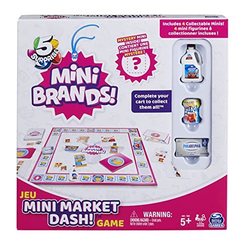 Mini Brands Mini Market Dash Food Game, for Families and Kids Ages 5 and up